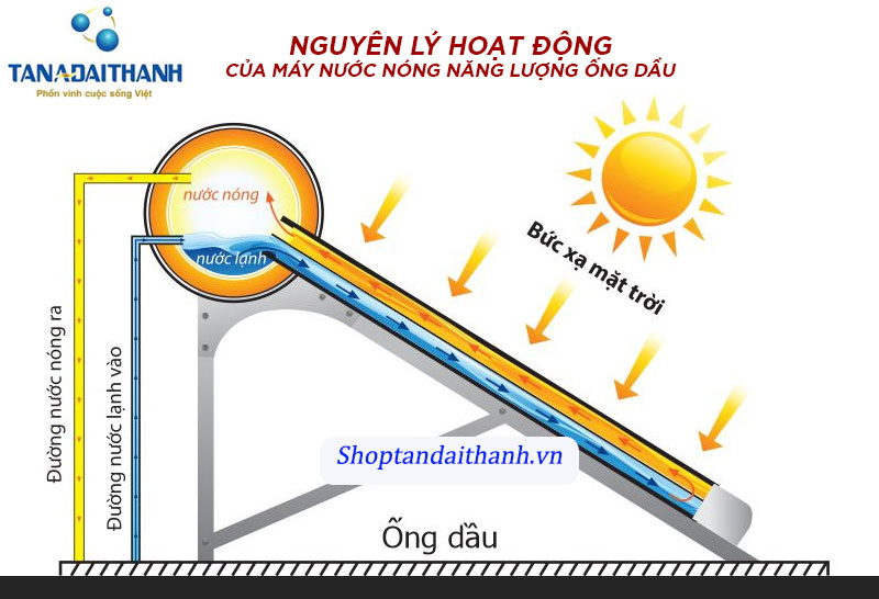 Nguyên lí hoạt động của máy nước nóng năng lượng mặt trời ống dầu