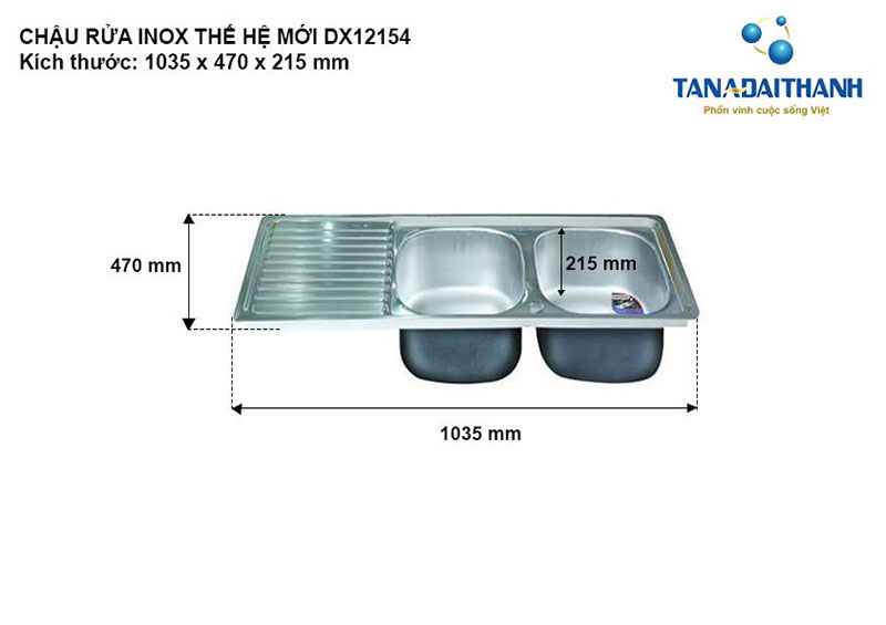Chậu rửa inox thế hệ mới DX12154