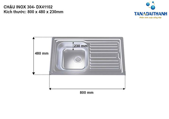 Chậu rửa inox 304 DX41102