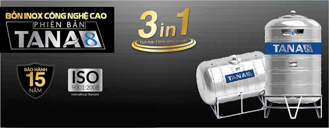 Bồn nước inox 1200 lít ngang Tân Á 8